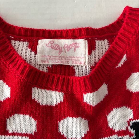 Betty Boop Red and White Polka Dot Sweatshirt Size M - Picture 8 of 12